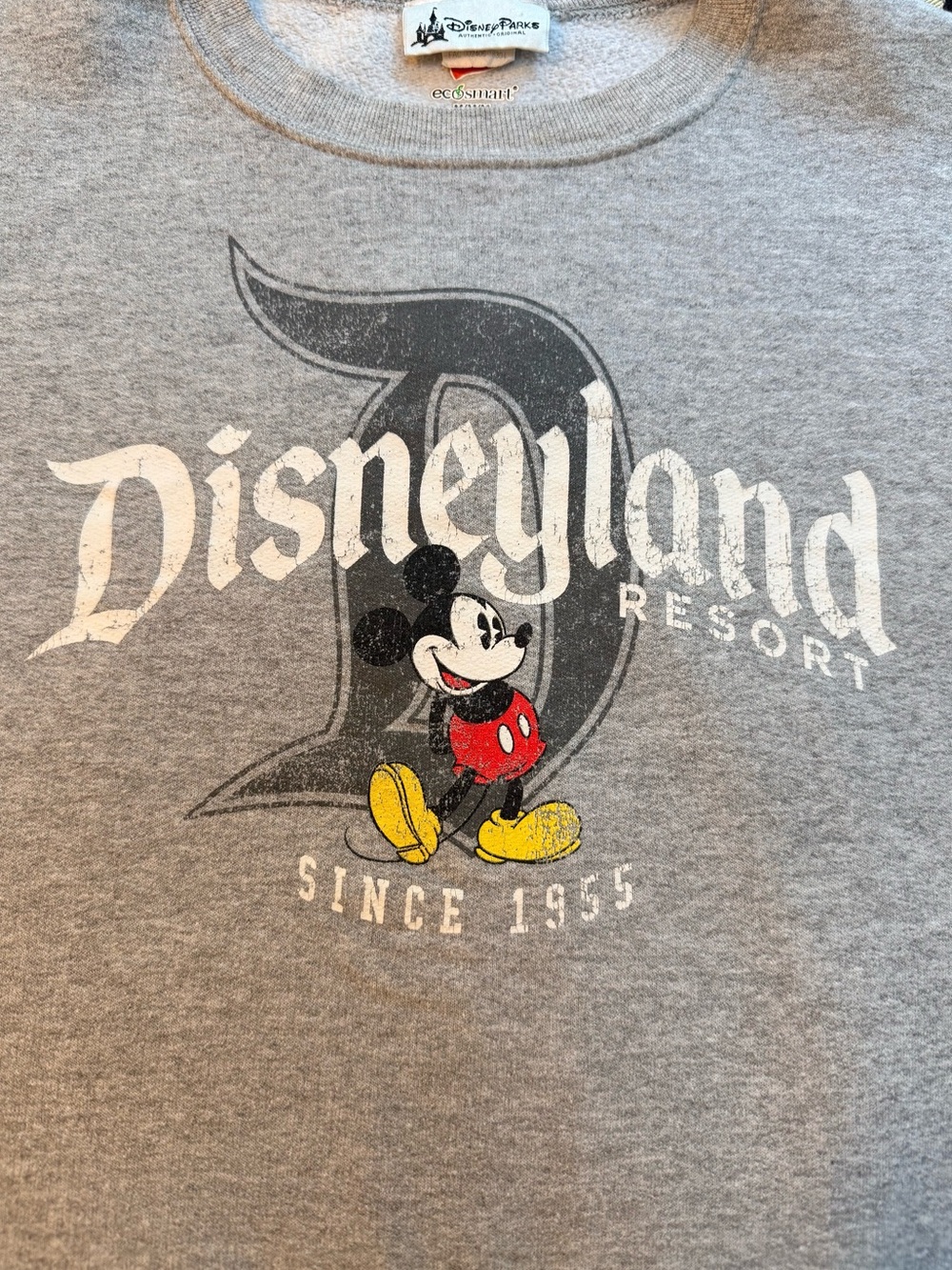 Disneyland Resort Crewneck Sweatshirt Medium Gray Long Sleeve Mickey Mouse Y2K - Picture 9 of 9
